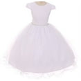 thumbnail image 1 of Big Girls' Cap Sleeve Rhinestones Trim Full Lace First Communion Flowers Girls Dresses White 8 (T5R4K3), 1 of 3