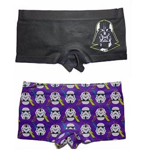 Big Girls Character 2 pk Seamless Boyshorts Panties Supergirl Star Wars Tsum Monster High (medium, star wars)