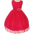 thumbnail image 1 of Big Girls' Classic Yoro Wrinkled Chiffon Special Flowers Girls Dresses Fuchsia Size 14, 1 of 7