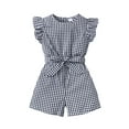 thumbnail image 1 of Big Girls Clothes 7Y Girls Bodysuit 8Y Girls Sleeveless Round Neckline Plaid Jumpsuit Black, 1 of 7