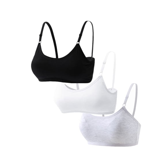 Big Girls Cotton Training Bra Value Pack 6-Pack Wireless Light Padded ...