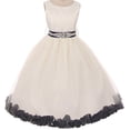 thumbnail image 1 of Big Girls' Crystal Rhinestone Belt Sash Flower Petals Easter Flowers Girls Dresses Ivory Navy 12 (M1B5K2CB), 1 of 3