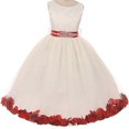 thumbnail image 1 of Big Girls' Crystal Rhinestone Belt Sash Flower Petals Easter Flowers Girls Dresses Ivory Red 10 (M1B5K2CB), 1 of 3
