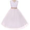 thumbnail image 1 of Big Girls' Custom Rhinestone Belt Communion Wedding Flowers Girls Dresses White Blush 14 (MB27K6CB), 1 of 3