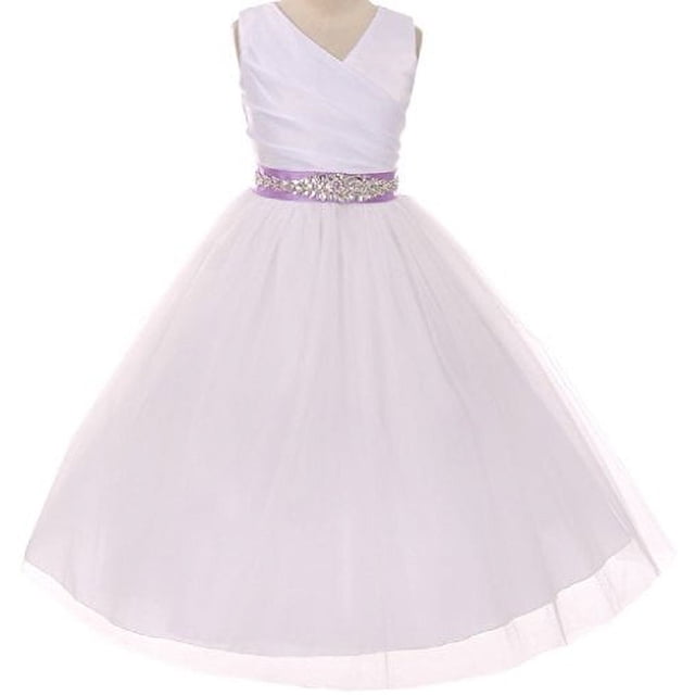 Big Girls' Custom Rhinestone Belt Communion Wedding Flowers Girls