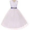 thumbnail image 1 of Big Girls' Custom Rhinestone Belt Communion Wedding Flowers Girls Dresses White Royal 8 (MB27K6CB), 1 of 3