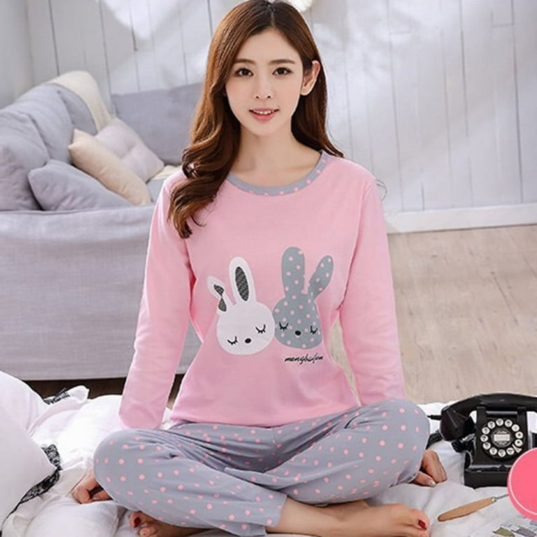 Big Girls Cute Cats Pajama Sets 2PCS Lovely Cotton Winter Sleepwear Nighty  Loungewear for Teenager Girls Autumn and Winter 