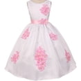 thumbnail image 1 of Big Girls' Dress Kids 3D Flower Petals Beaded Special Occasion Flower Girl Dress Flower Girl Dress Pink 10 (K20D4F), 1 of 4