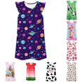 thumbnail image 1 of Big Girls Dress Sleeveless All Over Print Gentle Airy Lovely for Summer and Casual Beautiful Warm Unique Dress Set, 1 of 3