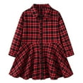thumbnail image 1 of Big Girls Dresses Kids Belt Suit Striped Plaid Belt Shirt Casual Long Sleeve Dress Fall Clothes Size 8-9T, 1 of 9