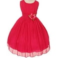 thumbnail image 1 of Big Girls' Elegant Yoryu Wrinkled Chiffon Summer Flowers Girls Dresses Fuchsia 14 G35G34, 1 of 3
