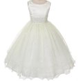 thumbnail image 1 of Big Girls' First Communion Lace Trim Tulle Wedding Flowers Girls Dresses Ivory Size 8, 1 of 5