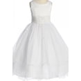 thumbnail image 1 of Big Girls' First Communion Lace Trim Tulle Wedding Flowers Girls Dresses White Size 8, 1 of 6