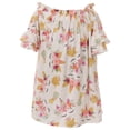 thumbnail image 1 of Big Girls' Floral Unicorn Off Shoulder Birthday Party Flower Girl Dress Gold 6 XL (R197-06), 1 of 4