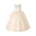 thumbnail image 1 of Big Girls Flower Dress Wedding Party Bridesmaid Pink White Tutu Tulle Floor Length Evening Formal Pegeant 6-13 Years, 1 of 8