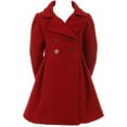 thumbnail image 1 of Big Girls Girls Dress Coat Long Sleeve Button Pocket Long Winter Coat Outerwear Red 8 (2J0K4S9), 1 of 4