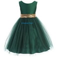 thumbnail image 1 of Big Girls' Glitter Tulle Sequin Holiday Party Wedding Flower Girl Dress Green Size 12 (K498D), 1 of 4