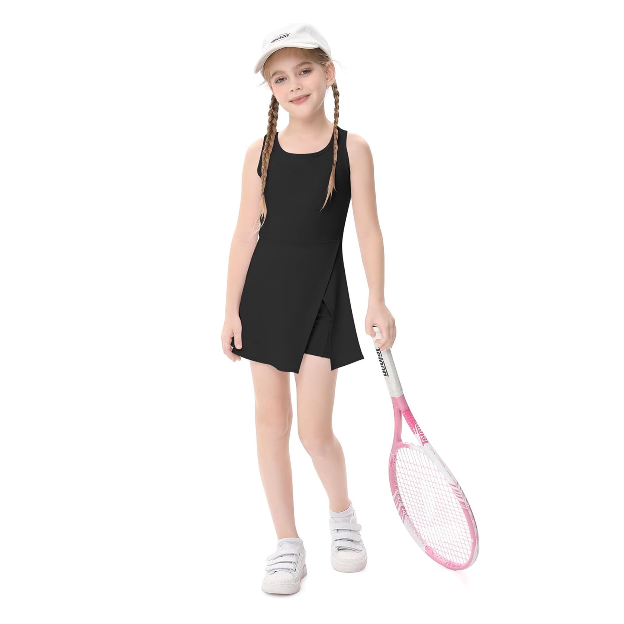 Big Girls Golf Tennis Sports Sleeveless Athletic Active Dress with Safety Inner Pockets Shorts