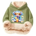 thumbnail image 1 of Big Girls Graphic Hoodie Long Sleeved Hooded Sweatshirt Pullover with Cute Print Designs Trendy Fall Outfits Size 15-16T , Green, 1 of 5