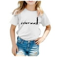 thumbnail image 1 of Big Girls Graphic T Shirt Short Sleeved Crewneck T-Shirt Summer Casual Unisex Tshirt, 1 of 3