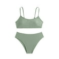 thumbnail image 1 of Big Girls High Cut Swimsuits , Bigersell High Waisted Bikini Sets Cute Bikinis for Teen Girl 2 Piece Bathing Suits Beach Vacation Two Piece Swimsuits Swimwear Green 14T, 1 of 6