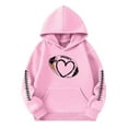 thumbnail image 1 of Big Girls Hooded Sweatshirt Kids Pullover Hoodie Casual Football Print Unisex Athletic Top Clothing Pink Size 9-10T, 1 of 4