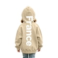 thumbnail image 1 of Big Girls Hoodie Letter Print Drawstring Long Sleeved Fall Winter Clothes Size 9-10T ,Beige, 1 of 5