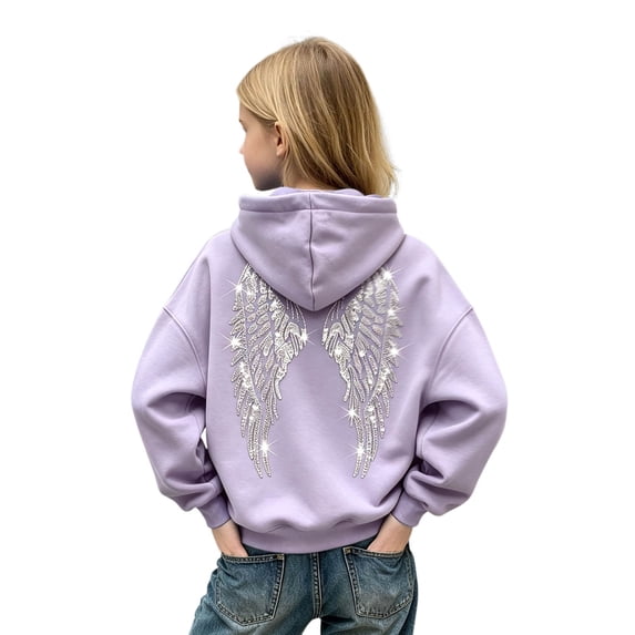 Big Girls Hoodie Solid Color Autumn Winter Sweatshirt with Casual Hooded Top Size 15-16T,Blue