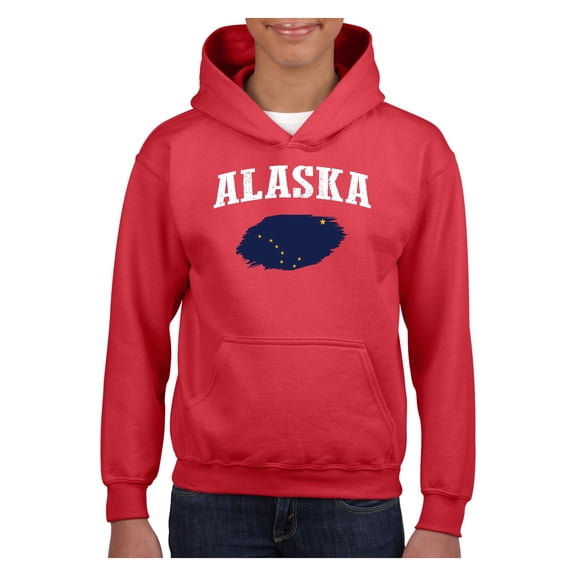 Big Girls Hoodies and Sweatshirts - Alaska Flag