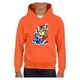 thumbnail image 1 of Big Girls Hoodies and Sweatshirts - American Flag 4th of July Kitty, 1 of 5