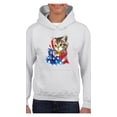 thumbnail image 1 of Big Girls Hoodies and Sweatshirts - American Flag 4th of July Kitty, 1 of 5