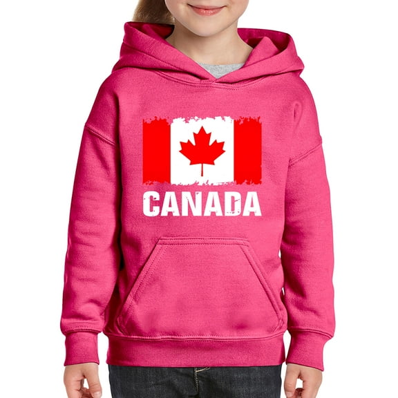 Big Girls Hoodies and Sweatshirts - Canada Flag