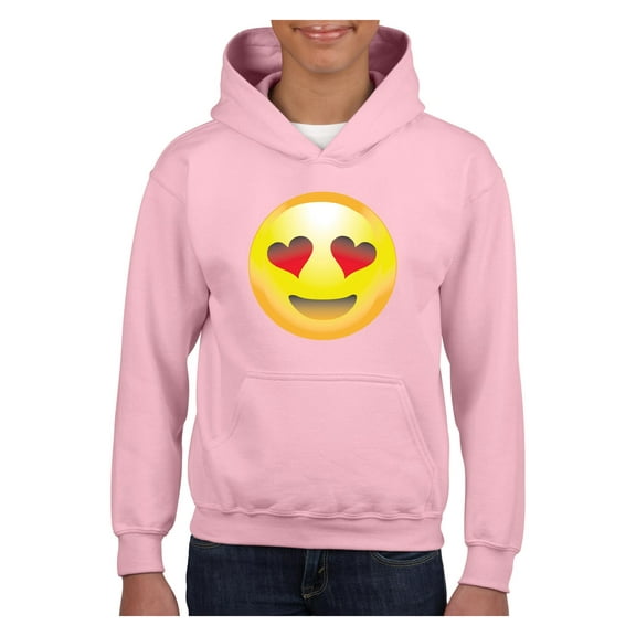 Big Girls Hoodies and Sweatshirts - Emoji Heart-Shaped Eyes