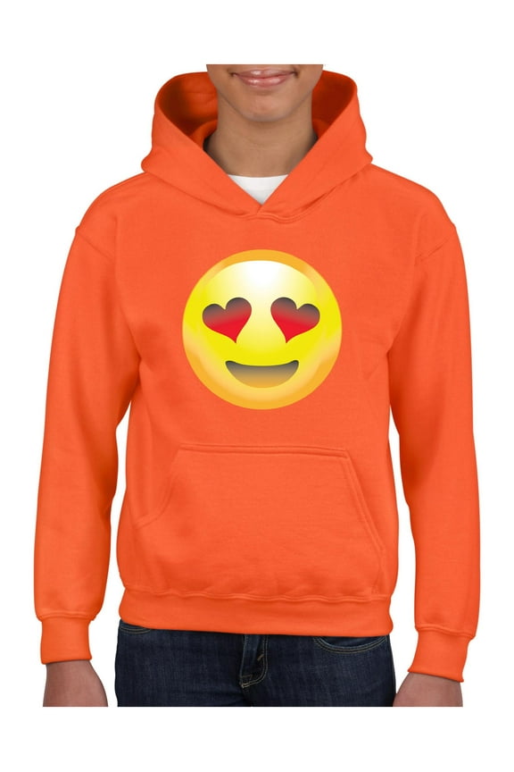 Big Girls Hoodies and Sweatshirts - Emoji Heart-Shaped Eyes