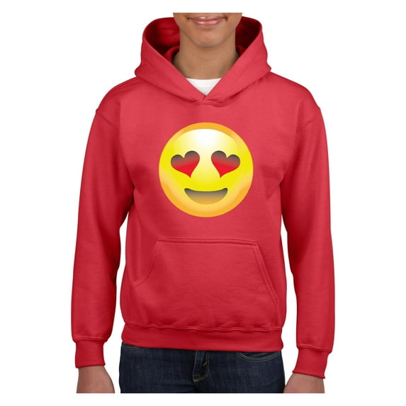 Big Girls Hoodies and Sweatshirts - Emoji Heart-Shaped Eyes