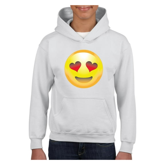 Big Girls Hoodies and Sweatshirts - Emoji Heart-Shaped Eyes