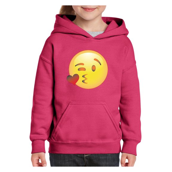 IWPF - Big Girls Hoodies and Sweatshirts - Emoji Winky Face