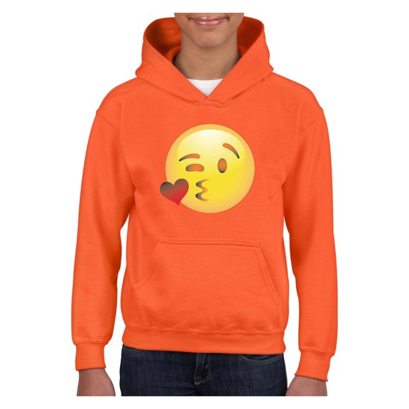 Big Girls Hoodies and Sweatshirts - Emoji Winky Face