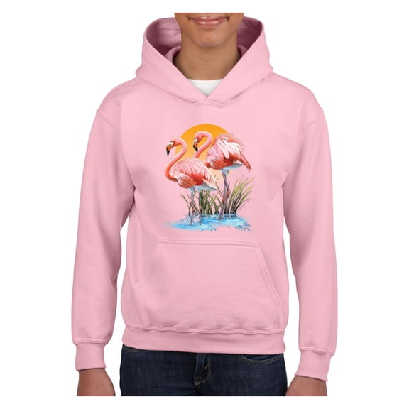 Big Girls Hoodies and Sweatshirts - Flamingo