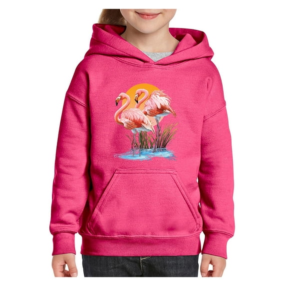 Big Girls Hoodies and Sweatshirts - Flamingo