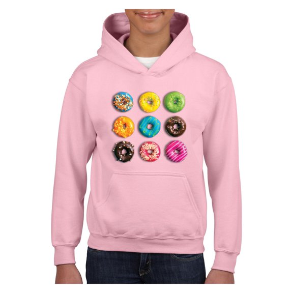 Big Girls Hoodies and Sweatshirts - Love Food Donuts Doughnuts