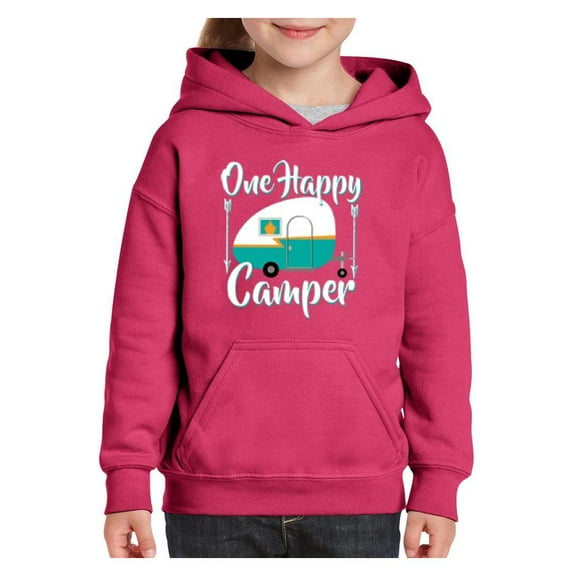 IWPF - Big Girls Hoodies and Sweatshirts - ONE HAPPY CAMPER