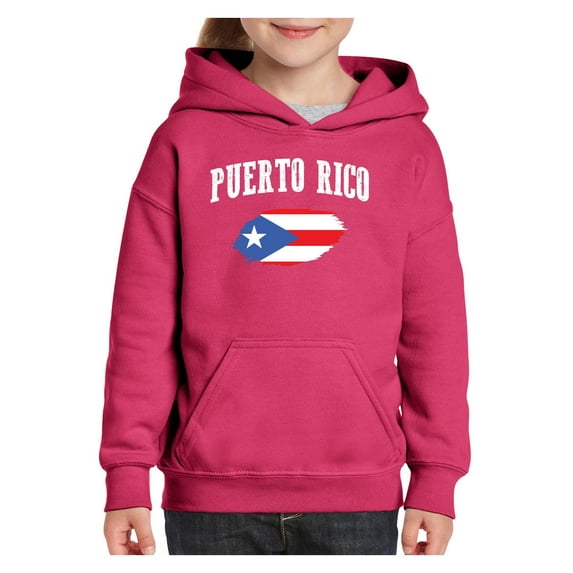 Big Girls Hoodies and Sweatshirts - Puerto Rico Flag