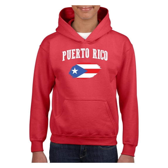 Big Girls Hoodies and Sweatshirts - Puerto Rico Flag