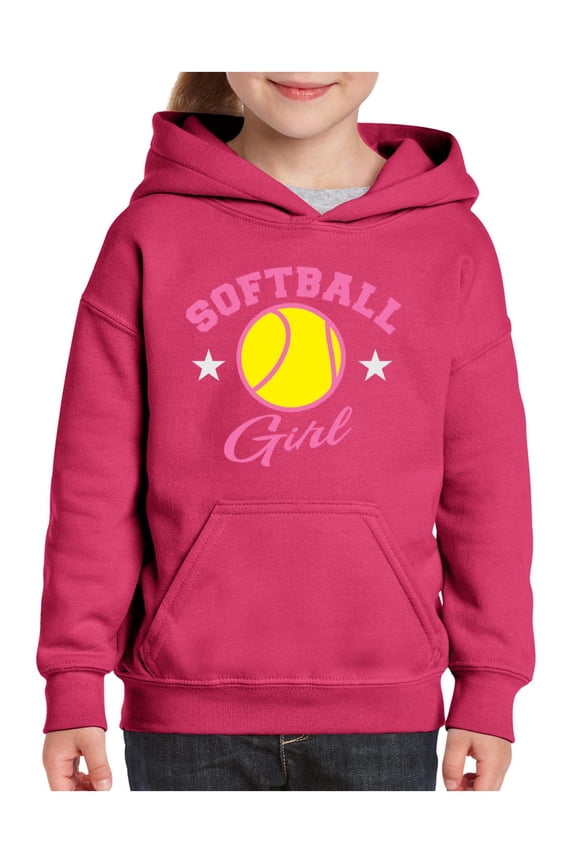 Big Girls Hoodies and Sweatshirts - Softball Girl