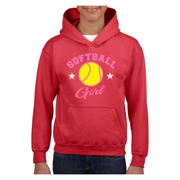 IWPF - Big Girls Hoodies and Sweatshirts - Softball Girl