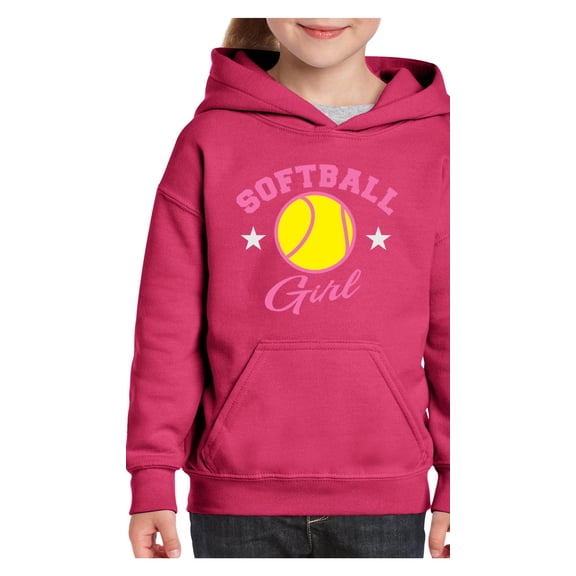 Big Girls Hoodies and Sweatshirts - Softball Girl