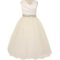 thumbnail image 1 of Big Girls' Ivory Rhinestone Belt Communion Flowers Girls Dresses Ivory 10, 1 of 2