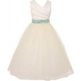 thumbnail image 1 of Big Girls' Ivory Rhinestone Belt Communion Flowers Girls Dresses Mint 10 (MB27K6), 1 of 3