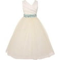 thumbnail image 1 of Big Girls' Ivory Rhinestone Belt Communion Flowers Girls Dresses Mint 14 (MB27K6), 1 of 3
